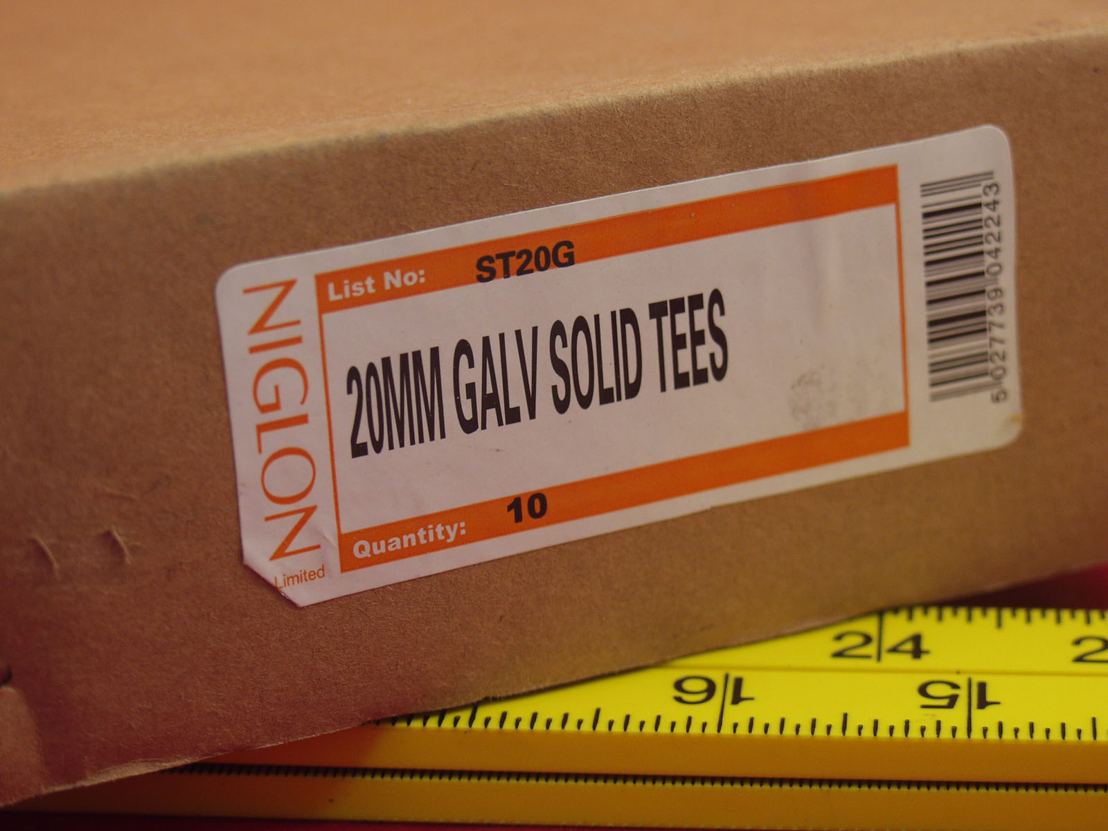 10 x Niglon Metal Conduit 20mm Solid Tee ST20G